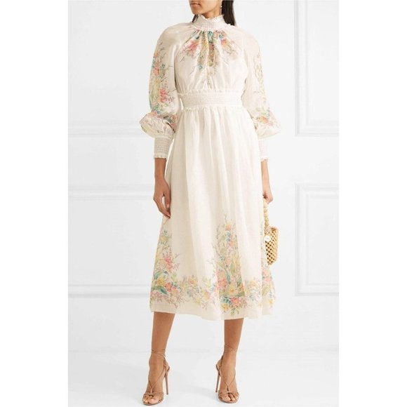 Zimmermann Zinnia Shirred Waist Long Dress - Picture 3 of 12